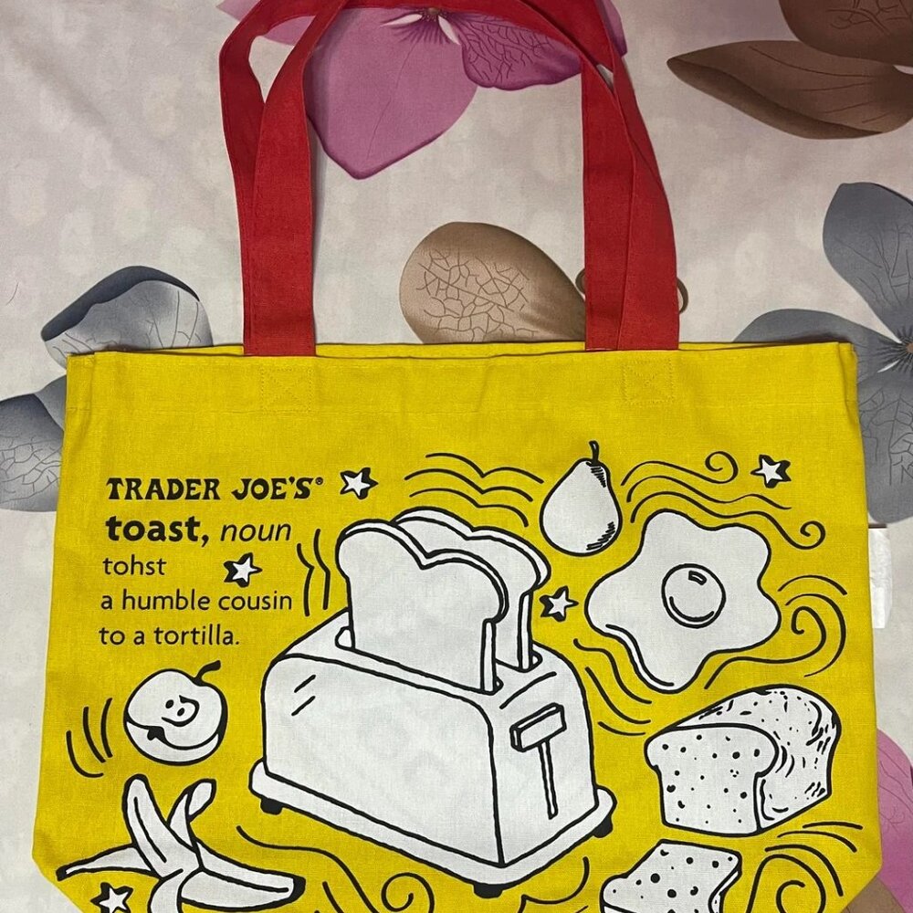 TJ's Limited Edition Heavy Cotton Reuseable Tote Bag: Waffle & Toast Breakfast